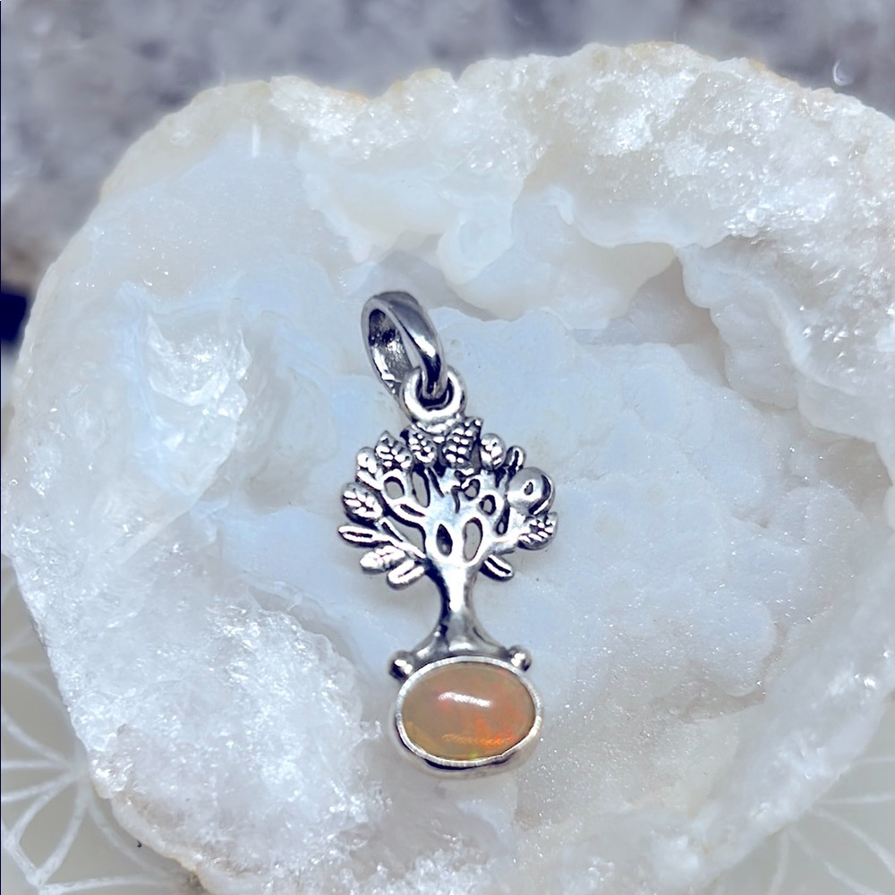Ethiopian Opal Tree of Life Pendant 925